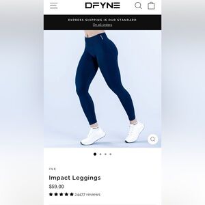 DFYNE Women's Navy Impact Leggings